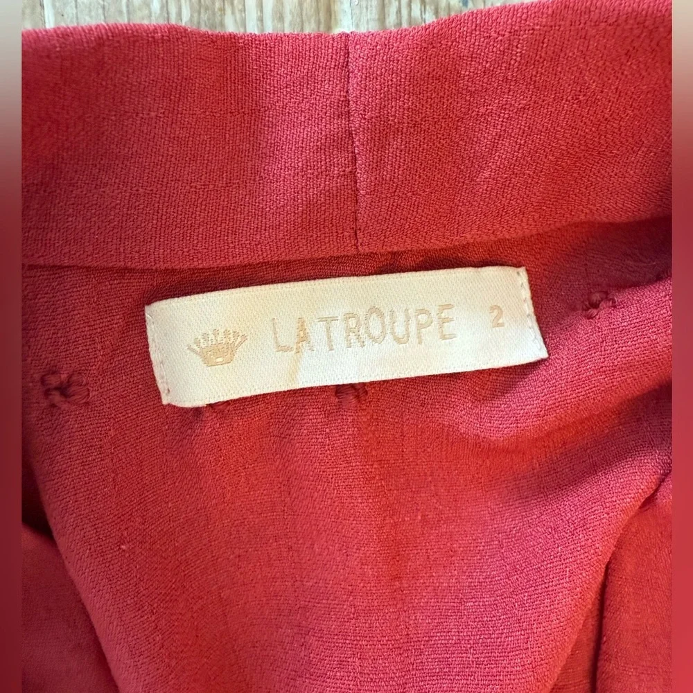 Le Troupe Elegant Cayenne Red Kimono Dress 2 - Picture 3 of 7